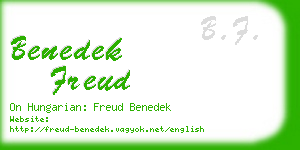 benedek freud business card